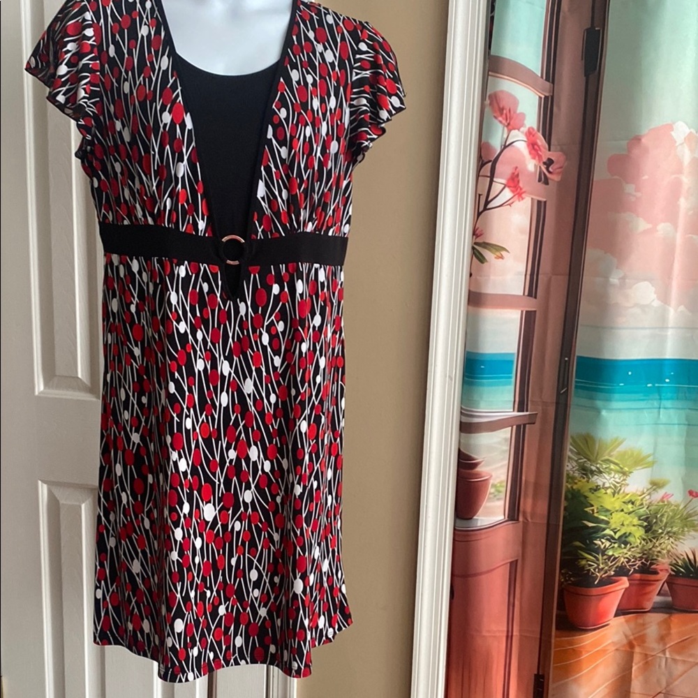 Studio 1940 Red and White Patterned Dress